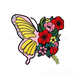 Appliques, Embroidery Iron on Cloth Patches, Sewing Craft Decoration, Butterfly, 73x70mm