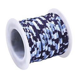 Flache elastische Polyesterschnur, Gurtzeug Nähzubehör, dunkles Schieferblau, 5 mm, ca. 3.28 Yard (3m)/Rolle