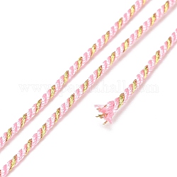 ポリコットンフィリグリーコード  編組ロープ  プラスチックリール付き  壁掛け用  工芸  ギフト包装  ピンク  1.2mm  約27.34ヤード（25m）/ロール