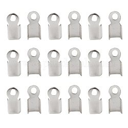 Iron Cord Ends, Silver Color Plated, 6x3mm, Hole: 1mm