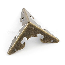 Треугольник железный ящик угловые протекторы, античная бронза, 29.5x29.5x29.5 мм, отверстие : 1 мм