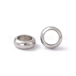 304 perline in acciaio inossidabile, rondelle, colore acciaio inossidabile, 3.5x1.2mm, Foro: 2 mm