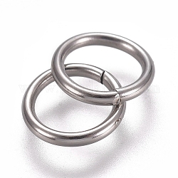 304 Edelstahl Ringe springen, verlötete Biegeringe, geschlossene Ringe springen, Edelstahl Farbe, 18 Gauge, 7x1 mm, Innendurchmesser: 5.5 mm