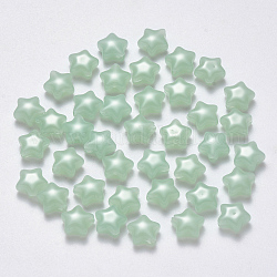 Imitation de perles de verre de jade, étoiles du nord, vert clair, 8x8.5x4mm, Trou: 1mm