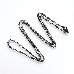 Electrophoresis Brass Cable Chains Necklaces, Black, 23.6 inch(60cm)
