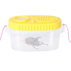 Lente d'ingrandimento portatile in plastica per insetti, con lente ottica acrilica, giallo, ingrandimento: 8x, 15x7.2x8cm