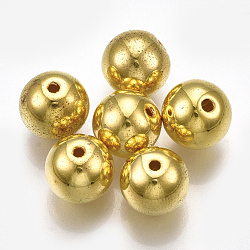 CCB perles en plastique, ronde, or, 9.5~10x8.5~9mm, trou: 1.5 mm, environ 850 pcs / 500 g