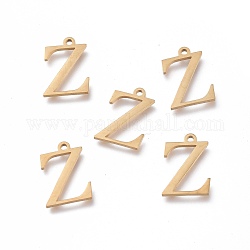 304 Edelstahl Anhänger / charms, griechisches Alphabet, golden, letter.z, 14x9.5x1 mm, Bohrung: 1.2 mm