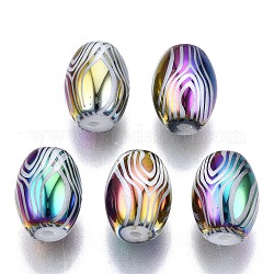 Perline di vetro palccato, barile, colorato, 11x8mm, Foro: 1.2 mm, circa 200pcs/scatola