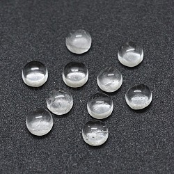 Cabochon di cristallo di quarzo naturale, cabochon di cristallo di rocca, mezzo tondo/cupola, 4x1.5~2.5mm