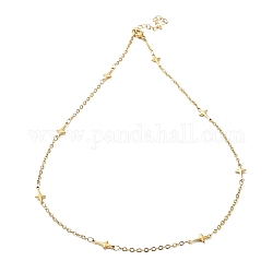 Chapado en iones (ip) 304 collar de cadena de eslabones cruzados de acero inoxidable, dorado, 17.52 pulgada (44.5 cm)