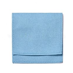 Pochettes d'emballage cadeau en microfibre, pochette à bijoux, lumière bleu ciel, 15.5x8.3x0.1 cm