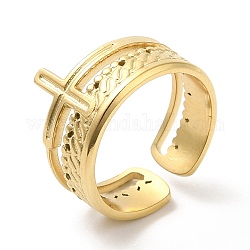 304 перекрестное кольцо из нержавеющей стали для женщин, реальный 14k позолоченный, внутренний диаметр: 17 мм