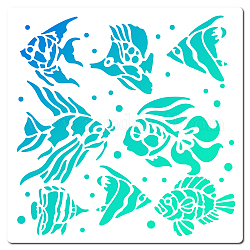 Haustier Kunststoff aushöhlen Zeichnung Malschablonen Vorlagen, Viereck, Fischmuster, 18x18 cm