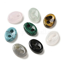 Verbindungsanhänger mit gemischten Edelsteinen, oval Verbinder, 14x10x4 mm, Bohrung: 3 mm