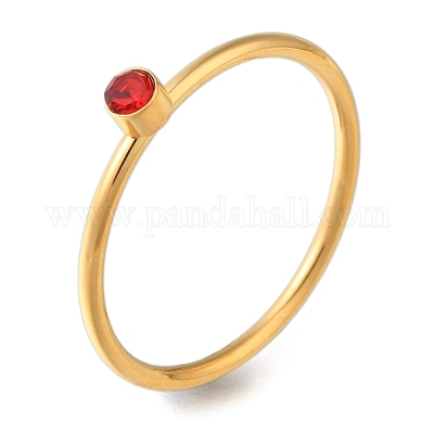 Кольца-солитеры из нержавеющей стали 304 с ионным покрытием (IP) RJEW-B066-01G-01-1