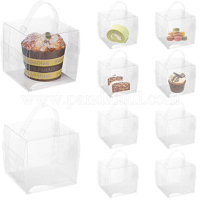 Scatole per dolci alte in plastica trasparente&nbsp;CON-WH0001-22A-1