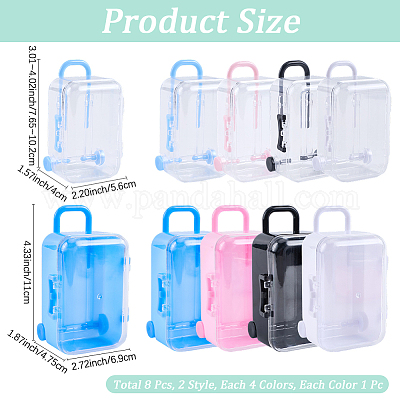 8 шт. 8 стиля чемоданов пластиковые подарочные коробки для хранения конфет CON-CN0001-11-1