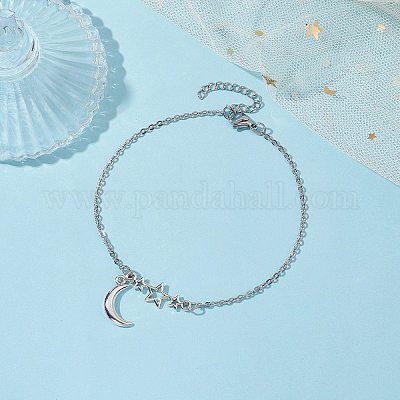 Браслеты на ногу из нержавеющей стали 304 с цепочкой AJEW-AN00568-1