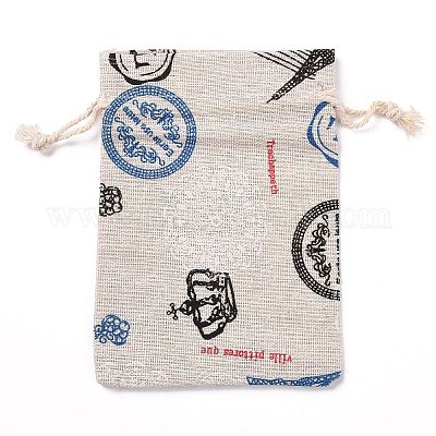 Borse con coulisse in lino&nbsp;CON-PW0001-078A-13-1