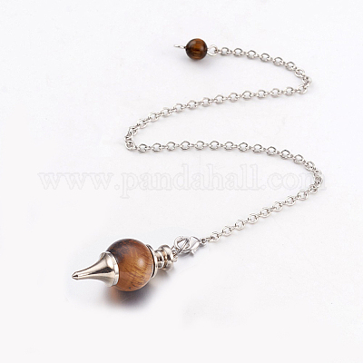 Природные маятники с тигровым глазом BJEW-E292-A09-1