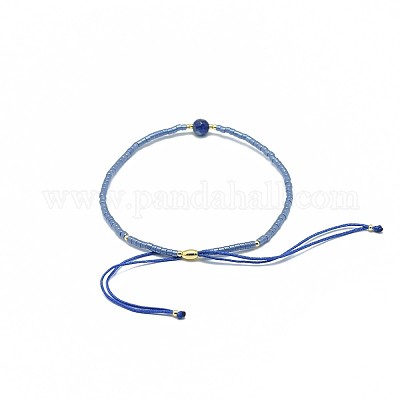 Регулируемые браслеты из бисера натурального лазурита BJEW-F391-A10-1