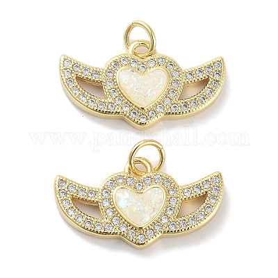 Латунные микропаве прозрачные подвески с фианитом KK-L213-011G-01-1