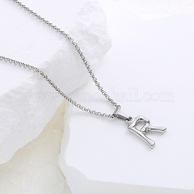 Ожерелья с подвесками в виде алфавита из нержавеющей стали для женщин VK4233-18-1