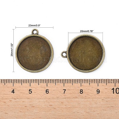 Плоские круглые сеттинги сплава кулон кабошон PALLOY-N0088-37AB-NF-1