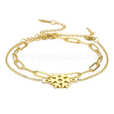 Наборы браслетов из цепочек-скрепок и тросов из нержавеющей стали 304 AJEW-U005-05D-G-1