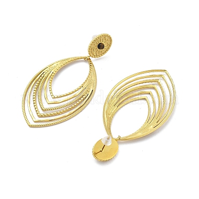 Серьги-гвоздики из нержавеющей стали 304 с натуральным тигровым глазом в стиле бохо EJEW-S244-01G-G-1