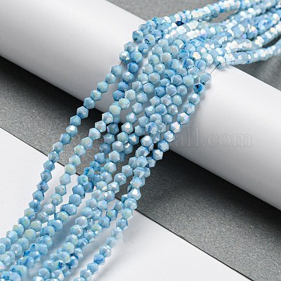 Непрозрачная выпечка окрашенные стеклянные бусы пряди DGLA-F002-01E-1