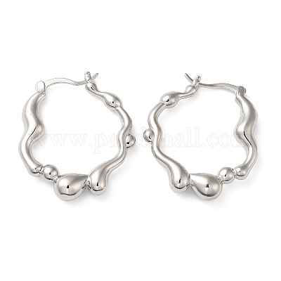 Серьги-кольца из латуни для женщин EJEW-Z019-09P-1