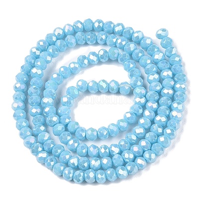 Стеклянные бусины с гальваническим покрытием  EGLA-A044-P2mm-B08-1