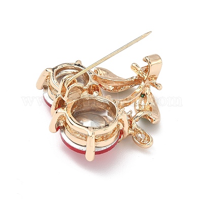 Вишня с пчелиной эмалью на булавках JEWB-M071-02KCG-1