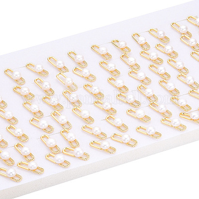 Серьги-гвоздики из натурального жемчуга с микропаве фианитами PEAR-N022-B02-1