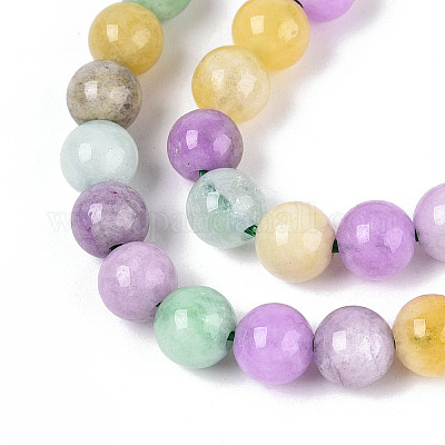 Нити окрашенных натуральных кварцевых бусин&nbsp;G-T139-6mm-94-1