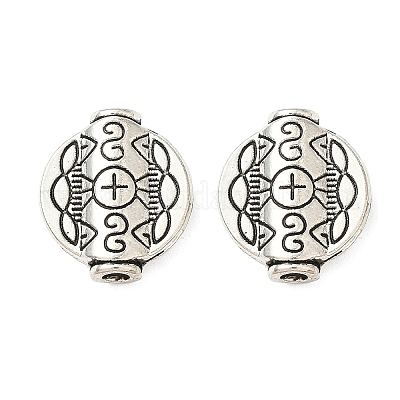 Сплавочные овальные бусины тибетского стиля  TIBEB-L008-04AS-1