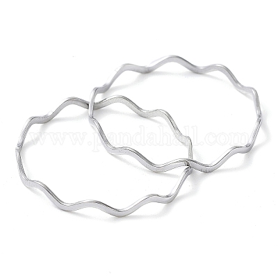 Волнистые кольца из нержавеющей стали 304 RJEW-G298-01P-1