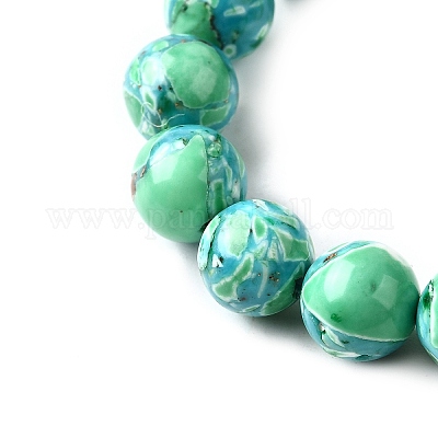 Нити окрашенных бусин из натурального магнезита G-L617-D01-8mm-01-1