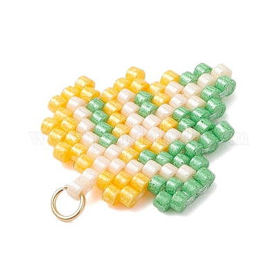 Подвески из стеклянных бусин в виде кленовых листьев PALLOY-MZ00889-03-1