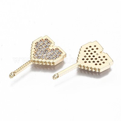 Латунные микропаве прозрачные подвески с фианитом KK-S356-167G-NF-1