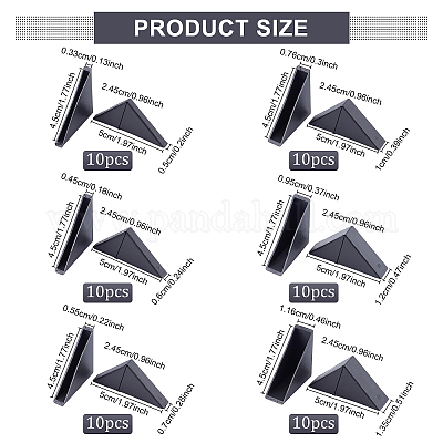 Wholesale BENECREAT 60Pcs 6 Style Plastic Triangle Corner