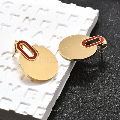 Серьги-гвоздики из нержавеющей стали 304 EJEW-Q030-01G-B-1