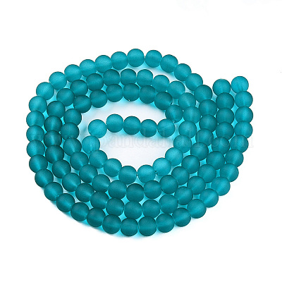 Матовые прозрачные стеклянные бусины X-GLAA-S031-8mm-37-01-1