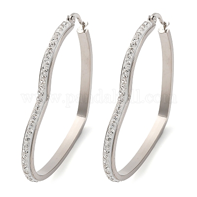 Серьги-кольца в форме сердца из нержавеющей стали 304 EJEW-S242-01P-F-1