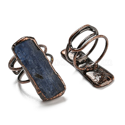 Регулируемые прямоугольные кольца из натурального кианита/цианита/дистена RJEW-M157-02R-1