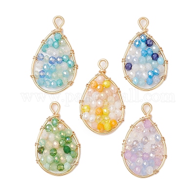 5 шт. подвески из стеклянных бусин PALLOY-JF03029-1