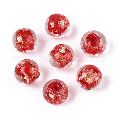 Ручной работы золотые и серебряные шарики фольги стекла FOIL-N030-03A-01G-1