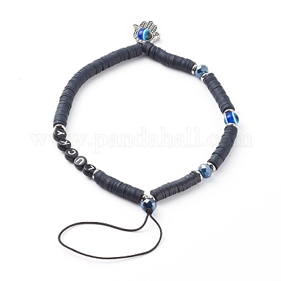 Мобильные ремешки из полимерной глины хейши из бисера HJEW-JM00465-1